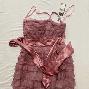 NEW BCBG Dusty Rose Short Ruffle Prom Party Dress